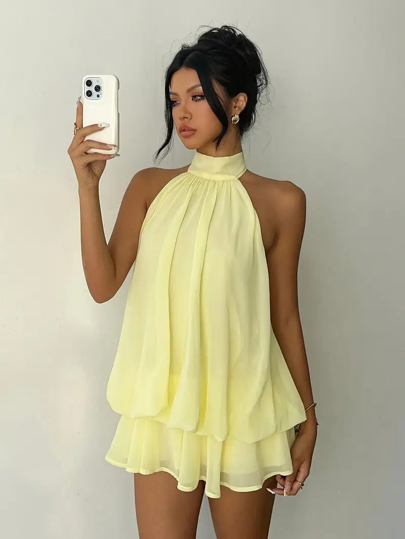 Vestido Mini Halter de Gasa