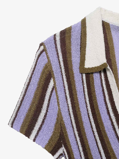 Vestido Mini de Punto a Rayas