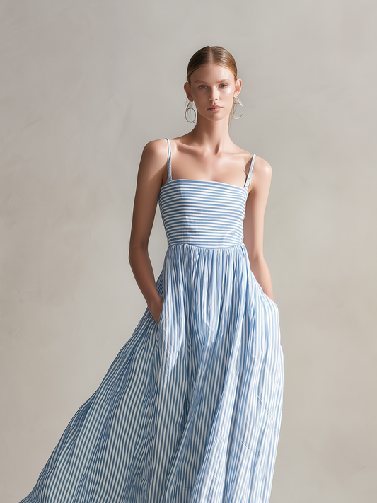 Vestido Maxi a Rayas por Capas
