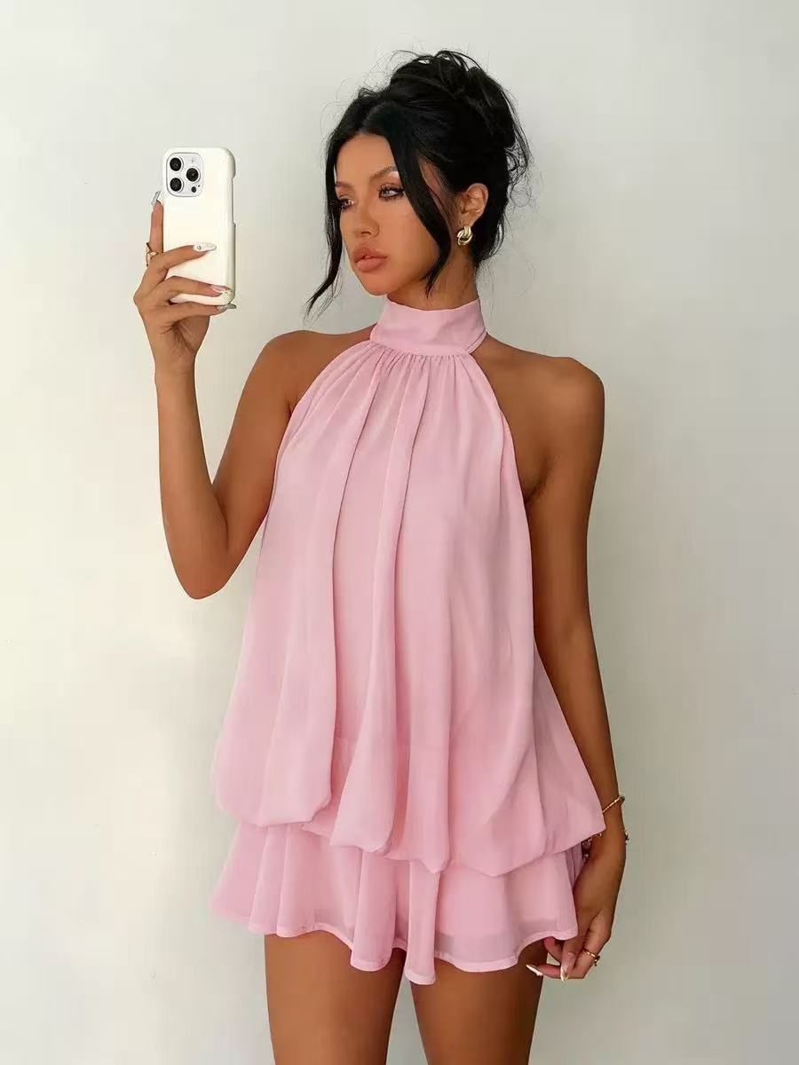 Vestido Mini Halter de Gasa