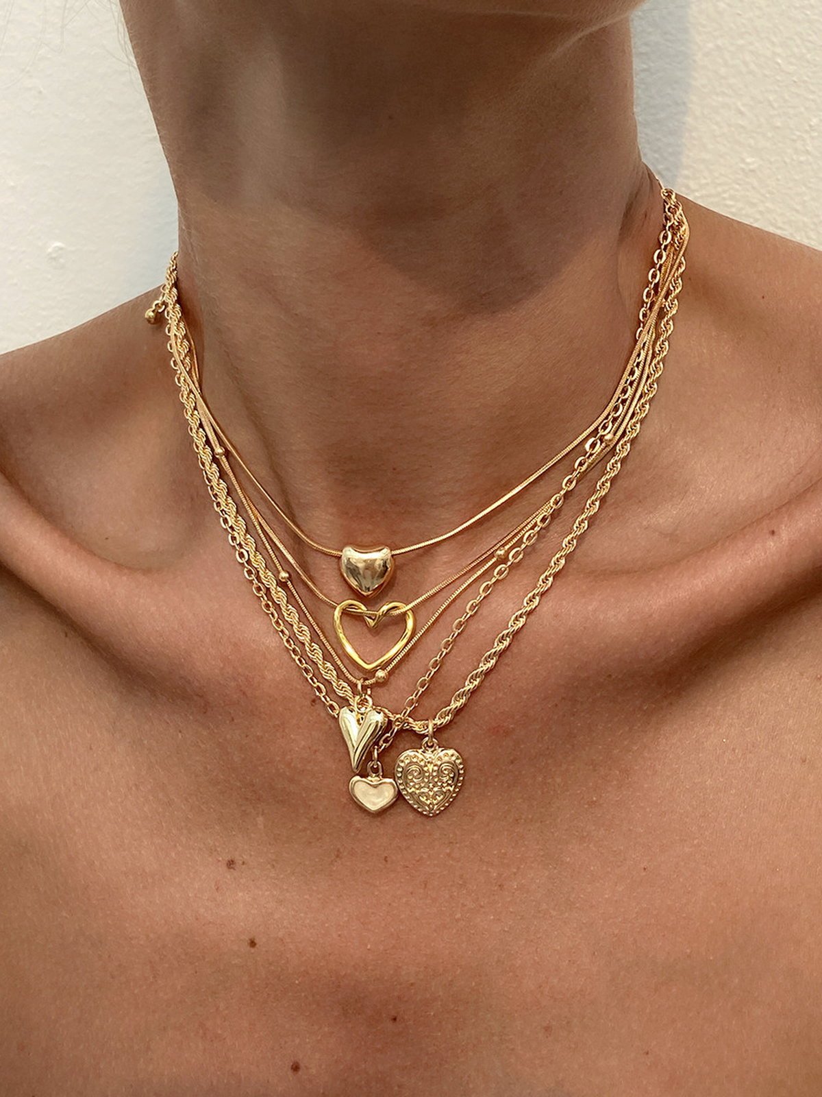 Set Collares Charm Corazón