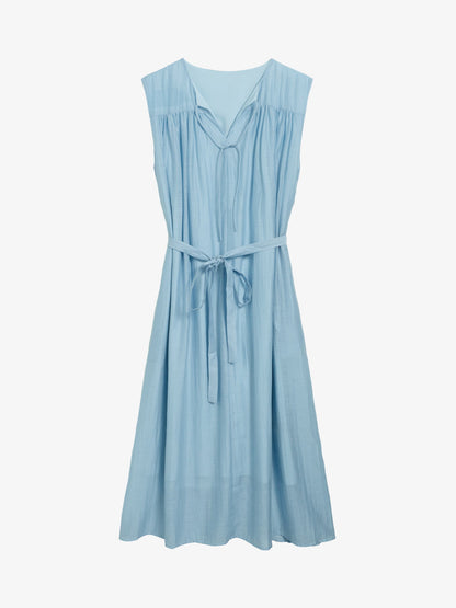 Vestido Midi Fruncido con Lazada
