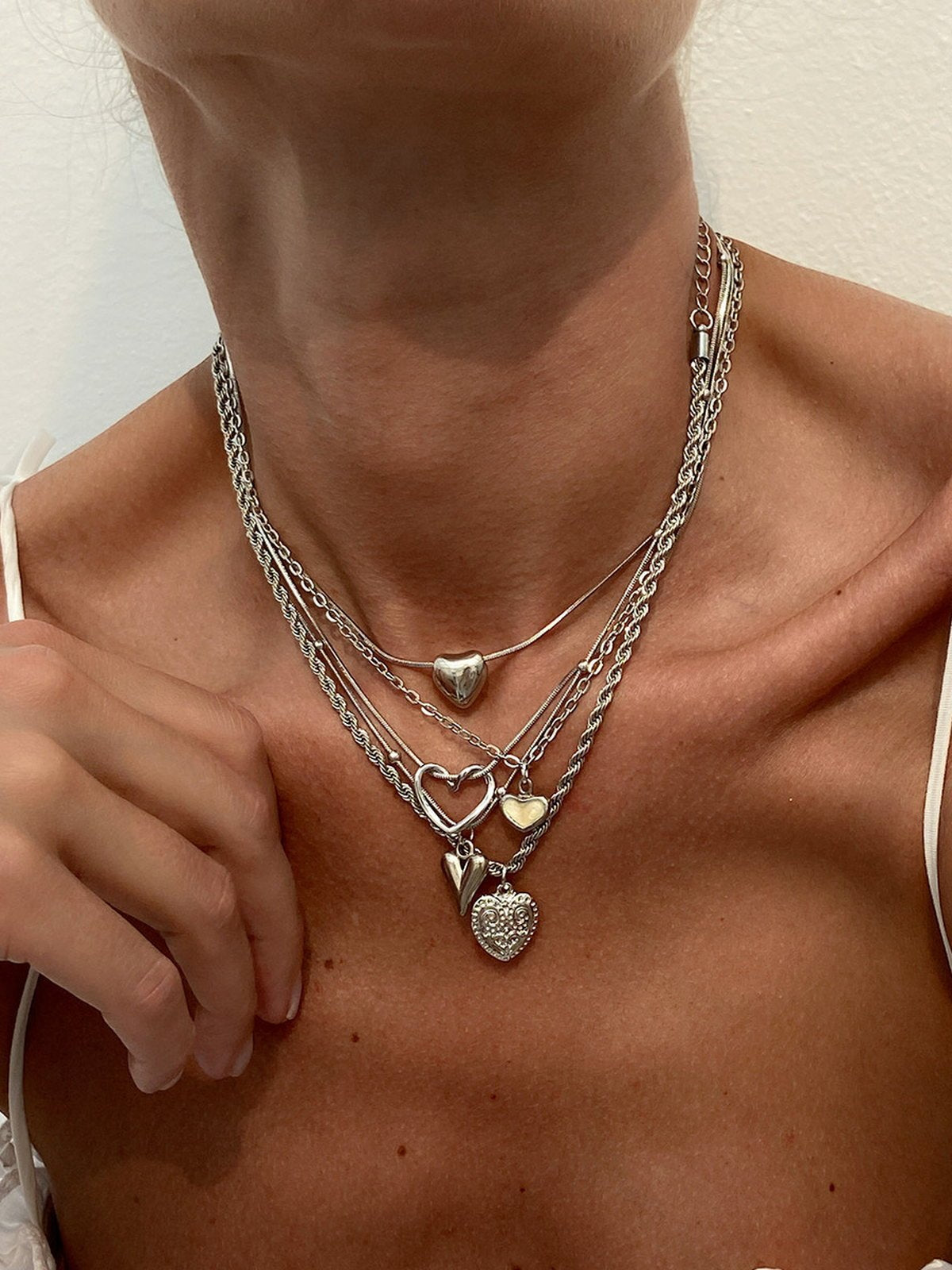 Set Collares Charm Corazón