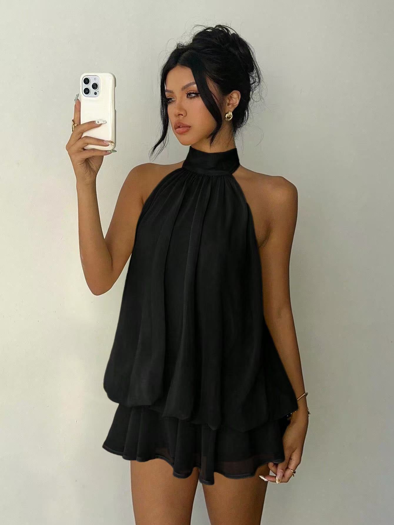 Vestido Mini Halter de Gasa