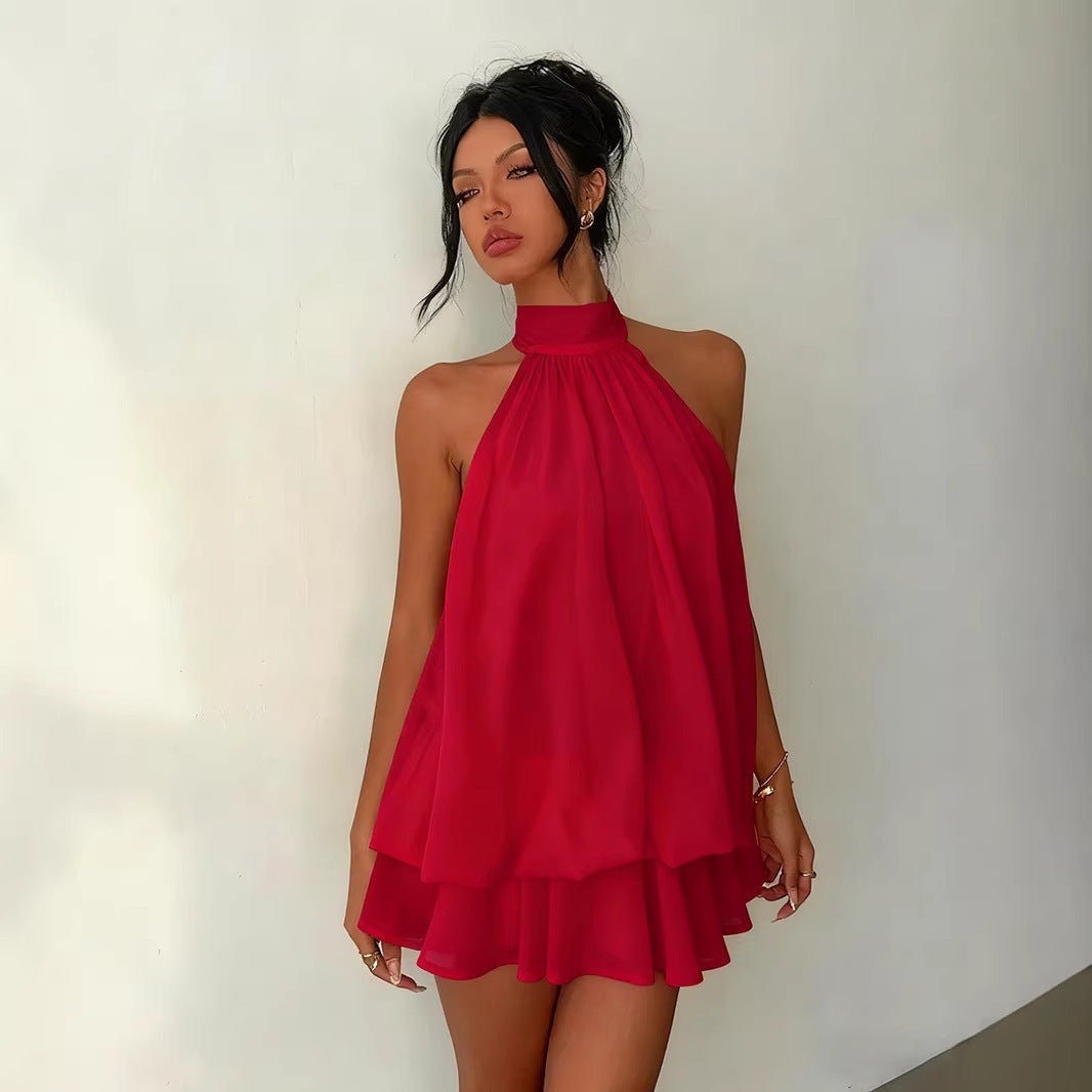 Vestido Mini Halter de Gasa