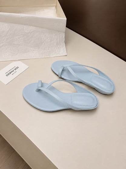 Sandalias Planas Tipo Flip-Flop Azul Claro