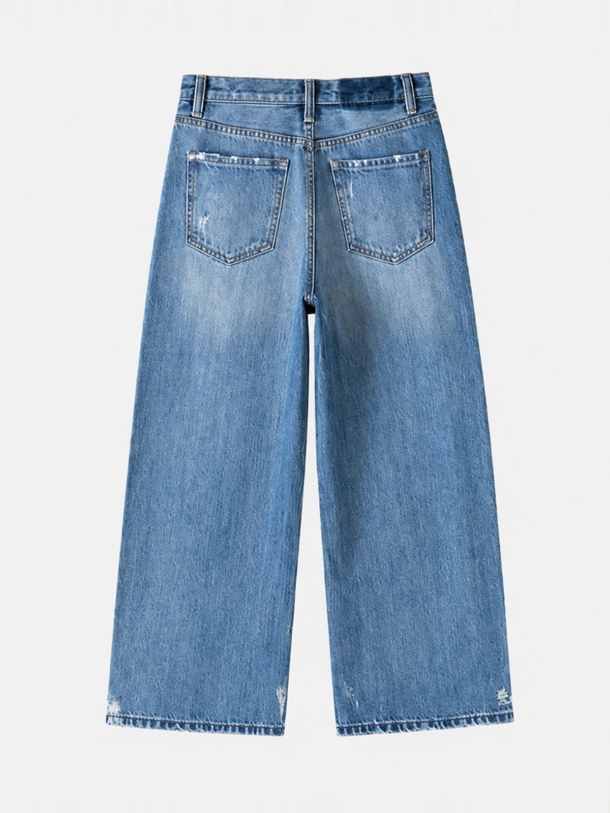 Jeans Rectos Cropped Tiro Alto