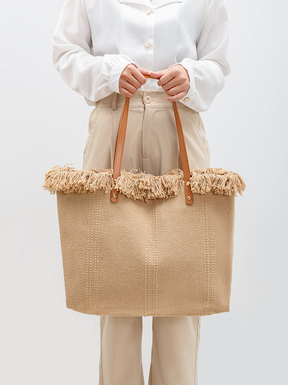 Tote Rafia con Flecos