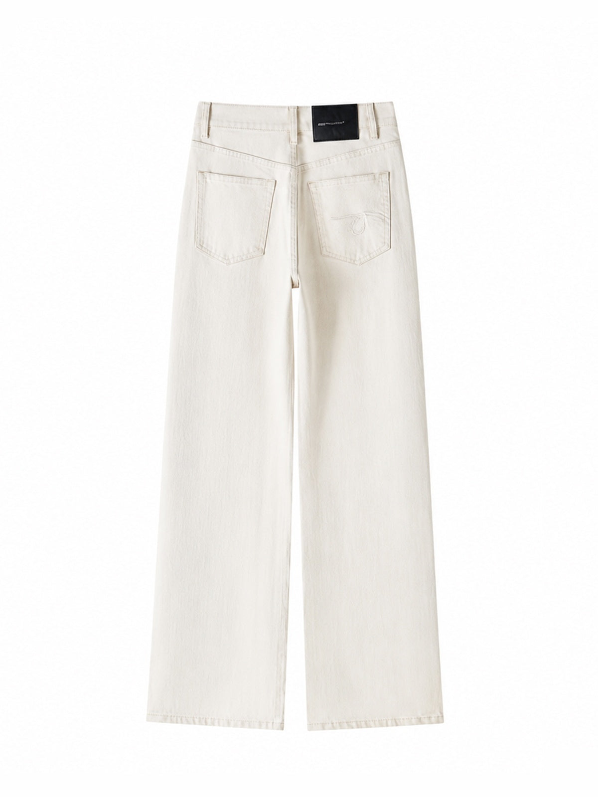 Jeans Anchos Tiro Alto de Algodón