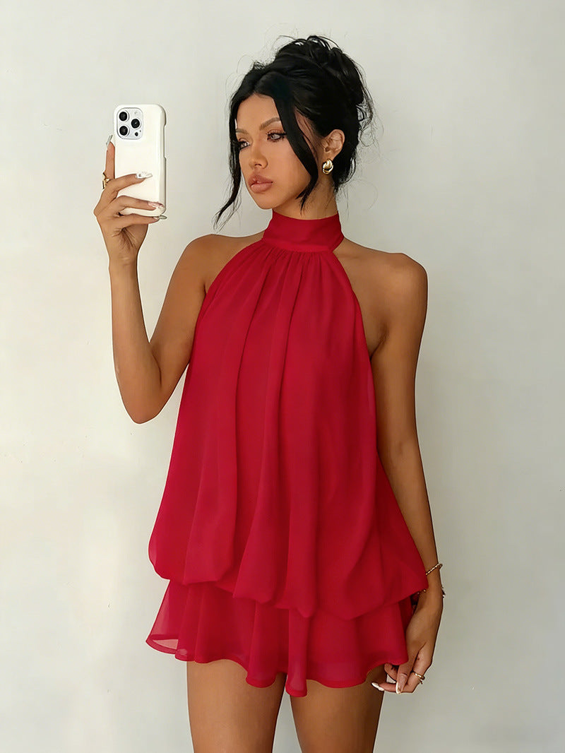 Vestido Mini Halter de Gasa