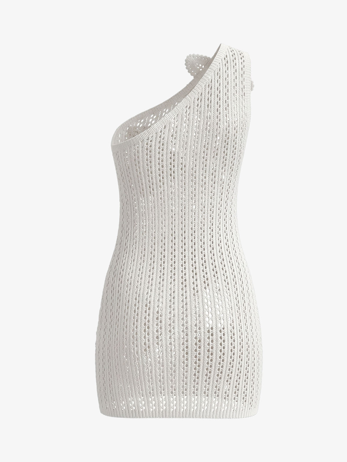 Vestido Mini Crochet de Un Hombro