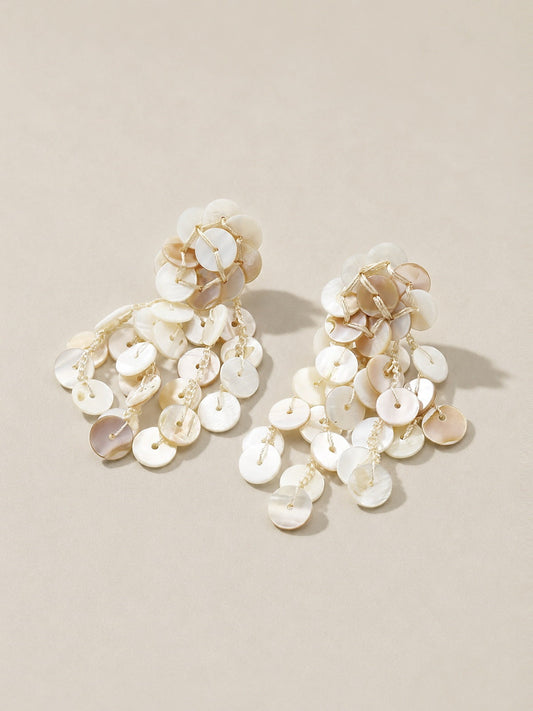 Pendientes Borla Concha Artesanal