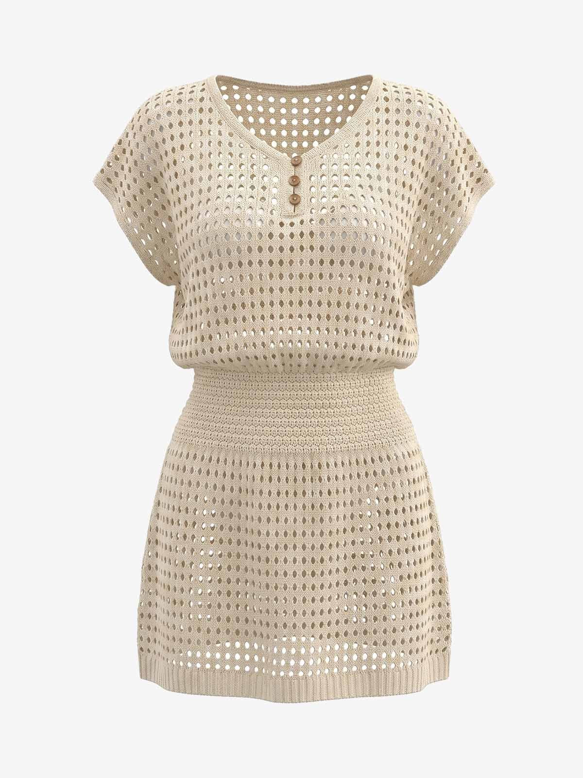Vestido Mini de Punto Calado