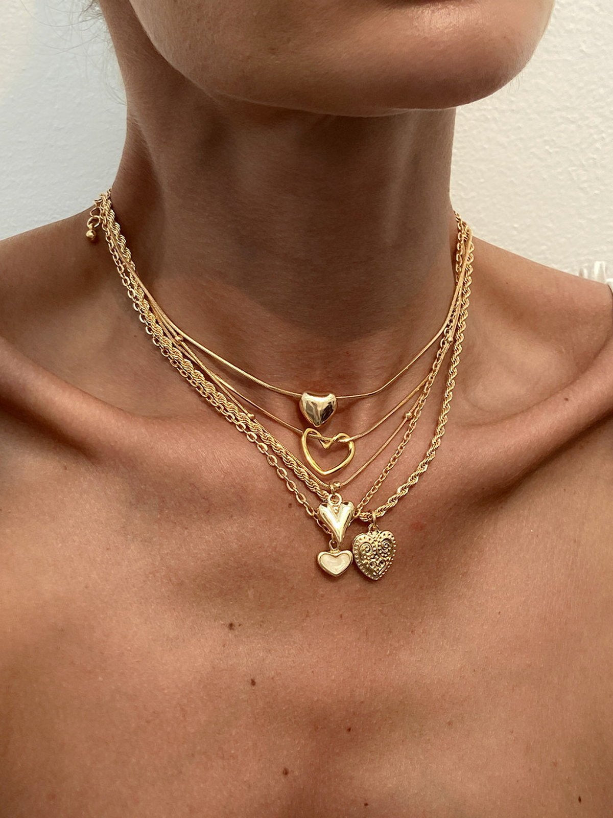 Set Collares Charm Corazón