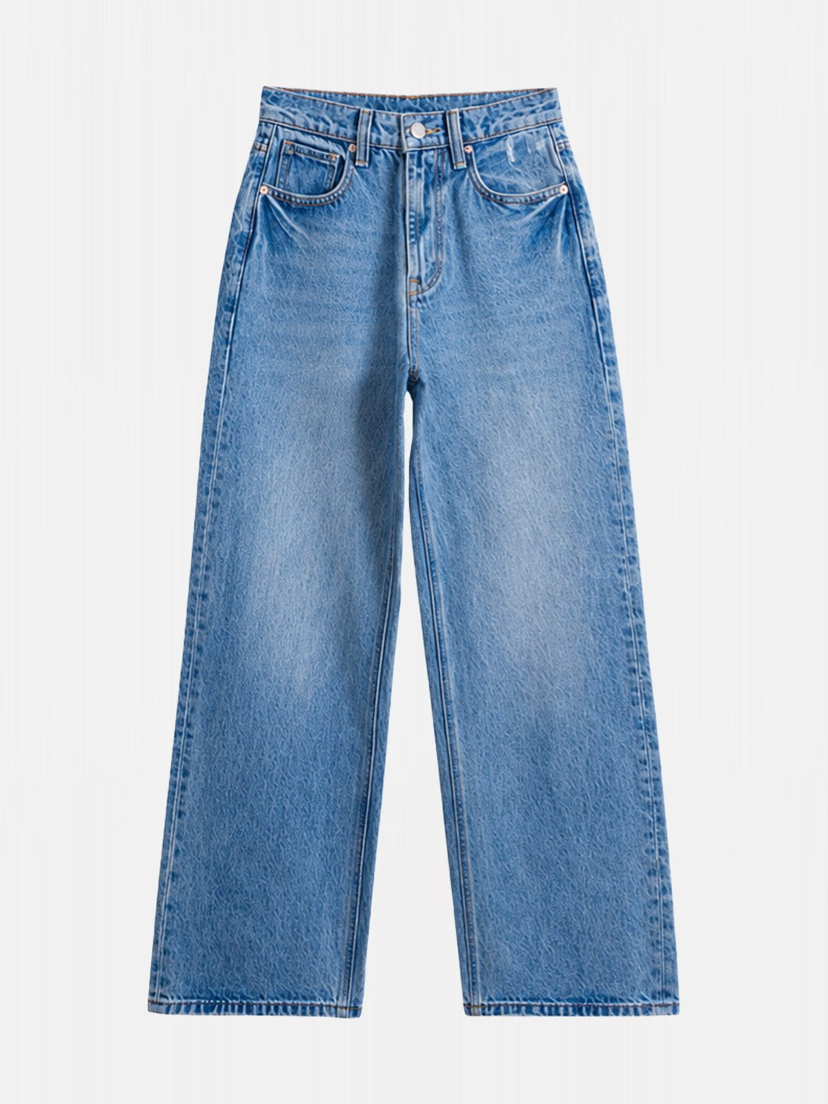 Jeans Anchos Tiro Alto Lavado Claro