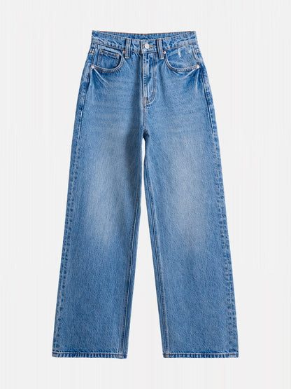 Jeans Anchos Tiro Alto Lavado Claro